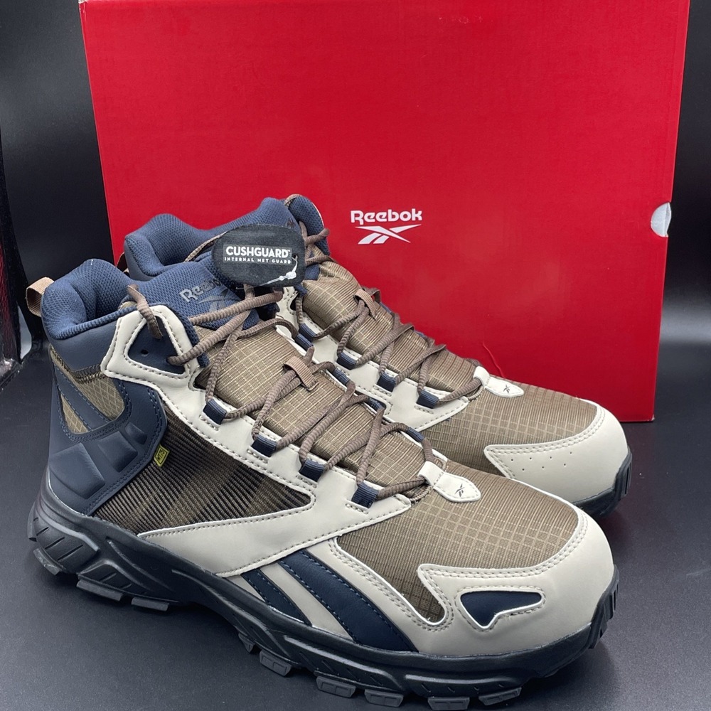 Reebok Work Mens Hyperium Work Retro Trail Composite Toe Teal Navy Boots 13 Wide